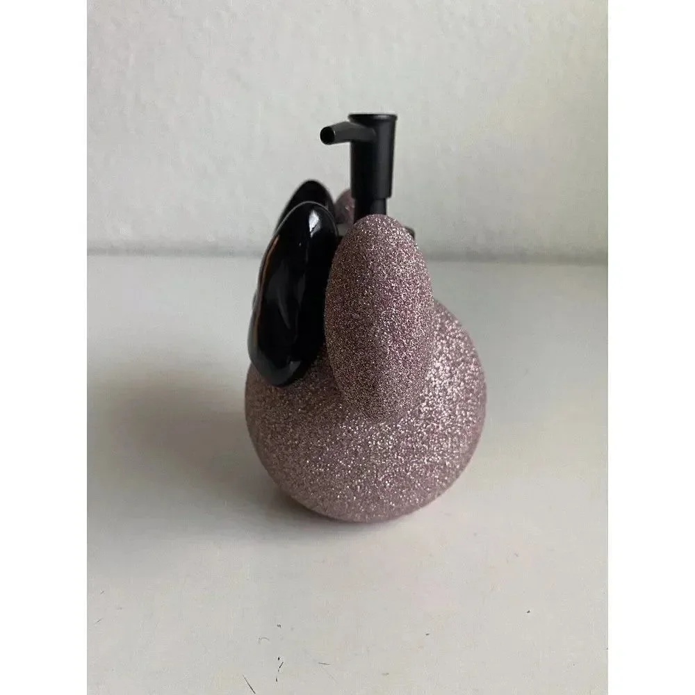 DISNEY Minnie MOUSE Rose Gold Glitter Black Ears SOAP Lotion DISPENSER With PUMP